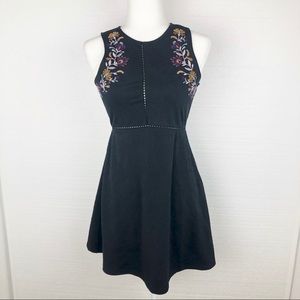Mason & Belle Black Embroidered Crochet Dress S